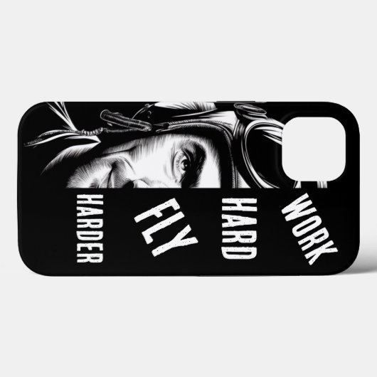 Werk hard, Vlieg harder, Piloot, Comic Case-Mate iPhone Case (Achterkant (horizontaal))