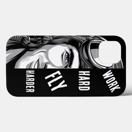 Werk hard, Vlieg harder, Piloot, Comic Case-Mate iPhone Case (Achterkant (horizontaal))