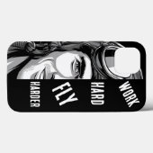 WERK hard, Vlieg Harder, Piloot, Strip Case-Mate iPhone Case (Achterkant (horizontaal))