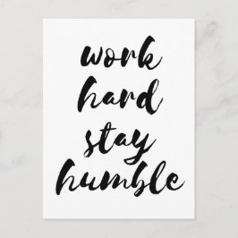 Werk hard voor een nederig briefkaart