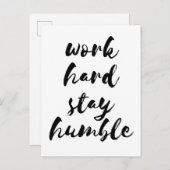 Werk hard voor een nederig briefkaart (Voorkant / Achterkant)