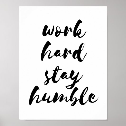 Werk hard voor een nederig poster (Voorkant)