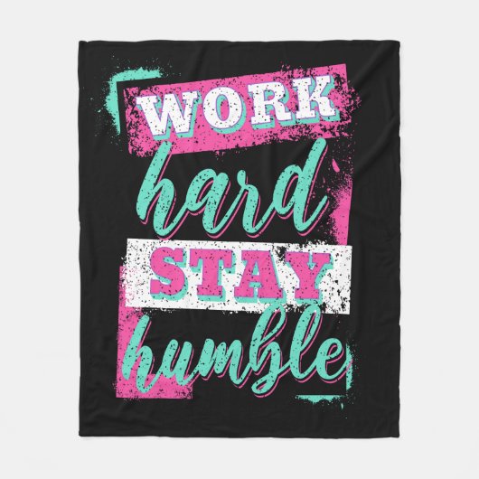 Werk hard voor nederig verblijf fleece deken (Voorkant)