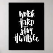 Werk hard voor nederig verblijf poster (Voorkant)