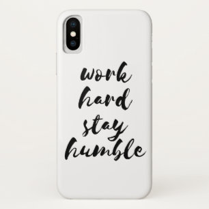 Werk hard voor nederig zwart lettertype Case-Mate iPhone case