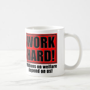 Werk hard voor welzijn Funny Mug of Travel Mug Koffiemok