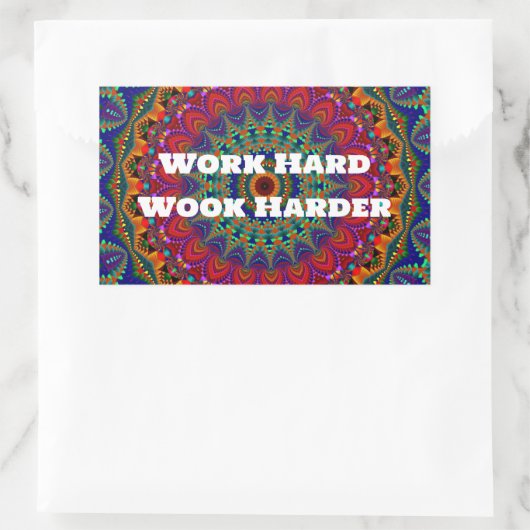 Werk hard, werk harder rechthoekige sticker (Tas)