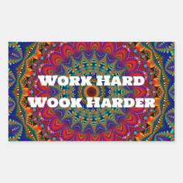 Werk hard, werk harder rechthoekige sticker