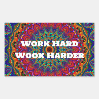 Werk hard, werk harder rechthoekige sticker