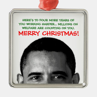 Werk harder met kerst Barack Obama Metalen Ornament