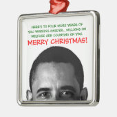 Werk harder met kerst Barack Obama Metalen Ornament (Links)
