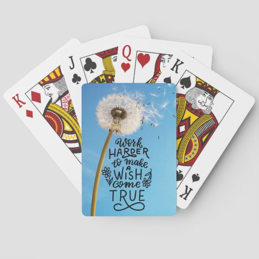 Werk harder om een wens uit te laten komen pokerkaarten (Achterkant)