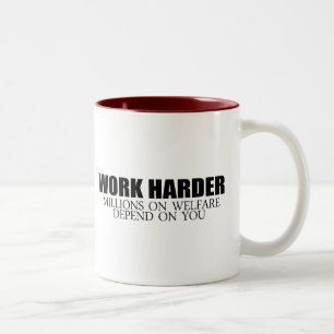 Werk Harder omdat miljoenen mensen afhankelijk zij Tweekleurige Koffiemok