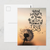 Werk harder voor uw wensen briefkaart (Voorkant / Achterkant)