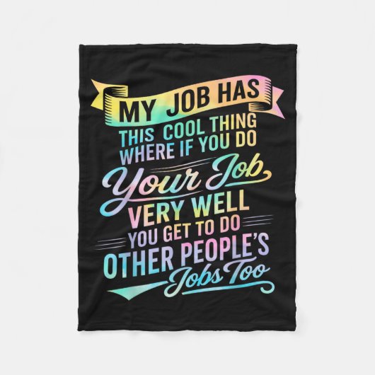 Werk heeft deze coole ding grappige werkplek uitsp fleece deken (Voorkant)