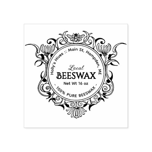 Werk het Lijst van Honeybee Lokale BEESWAX uit Rubberstempel (Afrduk)