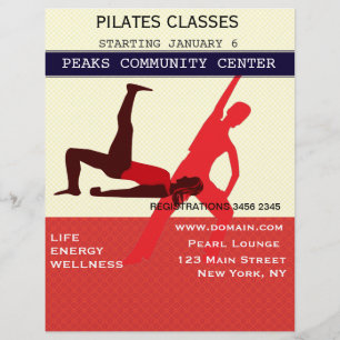 Werk het uit! Pilates Yoga Exercise Workout Flyer