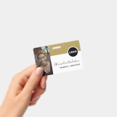 Werk ID Bedrijfslogo QR-code Goud Zwart Badge (Handheld)