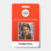 Werk-ID-foto QR-code rood logo-badge Badge (Voorzijde)