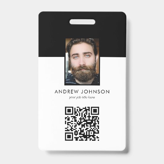 Werk-ID QR-code Logo Foto Badge (Voorzijde)