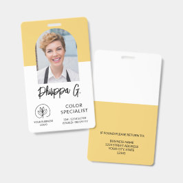 Werk-ID Zacht Geel met Foto & Logo Badge