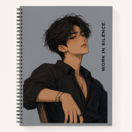 Werk in stilte Anime Jongen Attitude Notitieboek