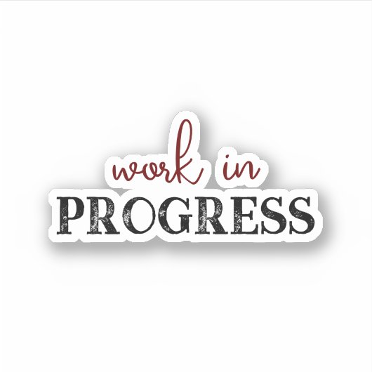 Werk in uitvoering cool trendy sticker (Voorkant)