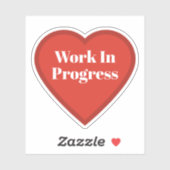 Werk in uitvoering Hartsticker - Herkenbare sticke Sticker (Vel)