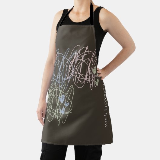 Werk in uitvoering krabbelontwerp schort (Insitu)