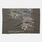 Werk in uitvoering krabbelontwerp theedoek (Horizontaal)