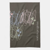 Werk in uitvoering krabbelontwerp theedoek (Verticaal)