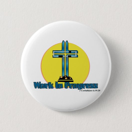 Werk in uitvoering ronde button 5,7 cm (Voorkant)