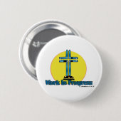 Werk in uitvoering ronde button 5,7 cm (Voorkant /achterkant)