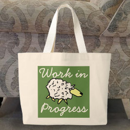 "Werk in uitvoering" Sheep Cartoon Project Bag Grote Tote Bag
