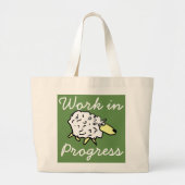 "Werk in uitvoering" Sheep Cartoon Project Bag Grote Tote Bag (Voorkant)
