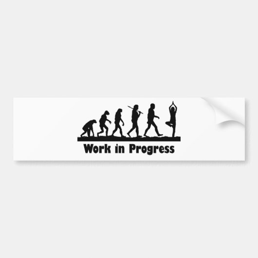 Werk in Uitvoering (Yoga) Bumpersticker (Voorkant)