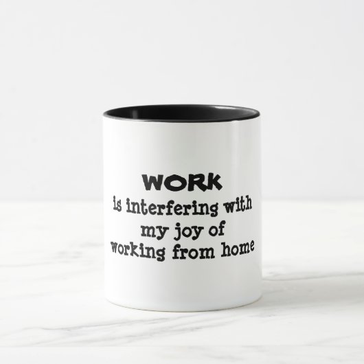 Werk interfereert grappige humor mok (Midden)