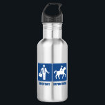 Werk is belangrijk, paardrijden is belangrijker waterfles<br><div class="desc">Ga naar huis,  het is morgen nog wel daar. Ga gewoon op je paard rijden. Dit grappige ontwerp toont pictogrammen van een zakenman en een paardrijder.</div>