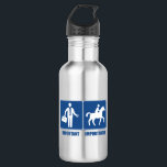 Werk is belangrijk, paardrijden is belangrijker waterfles<br><div class="desc">Ga naar huis,  het is morgen nog wel daar. Ga gewoon op je paard rijden. Dit grappige ontwerp toont pictogrammen van een zakenman en een paardrijder.</div>