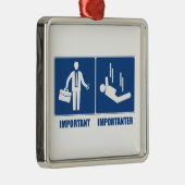 Werk is Belangrijk, Skydiven is Belangrijker Metalen Ornament (Rechts)