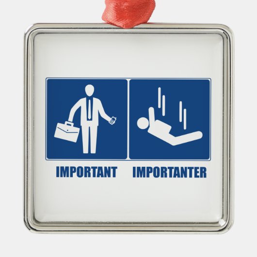 Werk is Belangrijk, Skydiven is Belangrijker Metalen Ornament (Voorkant)