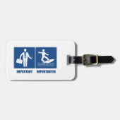 Werk is belangrijk, surfen is belangrijk bagagelabel (Voorkant horizontaal)