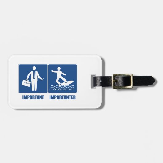 Werk is belangrijk, surfen is belangrijk bagagelabel (Voorkant horizontaal)