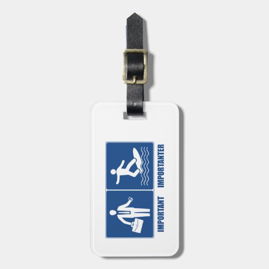 Werk is belangrijk, surfen is belangrijk bagagelabel (Voorkant verticaal)