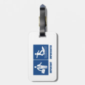 Werk is belangrijk, surfen is belangrijk bagagelabel (Achterkant verticaal)