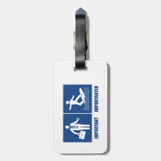 Werk is belangrijk, surfen is belangrijk bagagelabel (Achterkant verticaal)