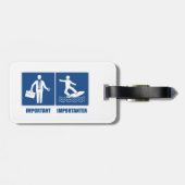 Werk is belangrijk, surfen is belangrijk bagagelabel (Achterkant horizontaal)