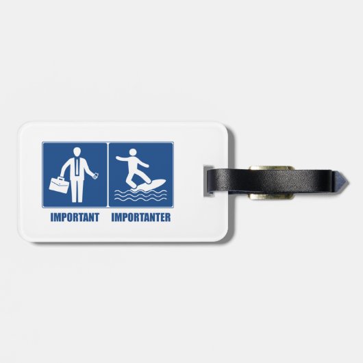 Werk is belangrijk, surfen is belangrijk bagagelabel (Achterkant horizontaal)