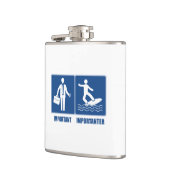 Werk is belangrijk, surfen is belangrijk heupfles (Links)