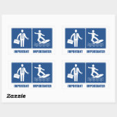 Werk is belangrijk, surfen is belangrijk rechthoekige sticker (Vel)